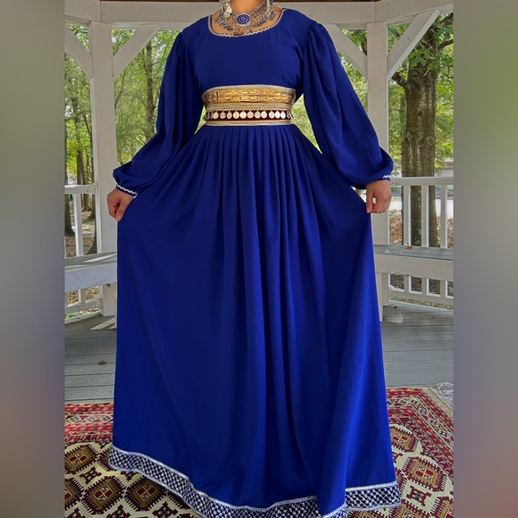 Dresses & Skirts - Elegant Blue Afghan Dress